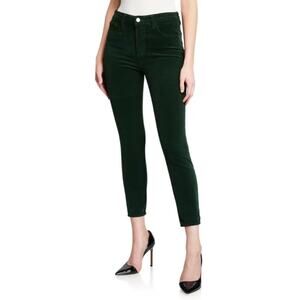 L'AGENCE Margot High Rise Green Corduroy Skinny Pants Size 25 NEW